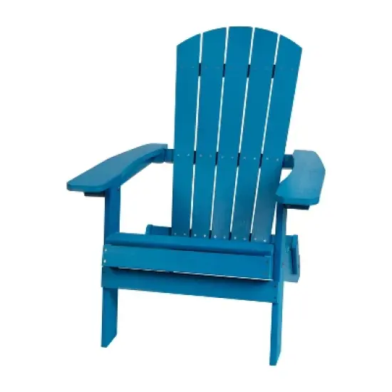 Merrick Lane Poly Resin Folding Adirondack Lounge Chair - All-Weather Indoor/Outdoor Patio Chair image {13}