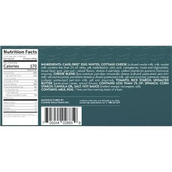 Cuisine Solutions Signature Sous Vide Egg White and Spinach Egg Bites - 8.4oz/2ct image {1}