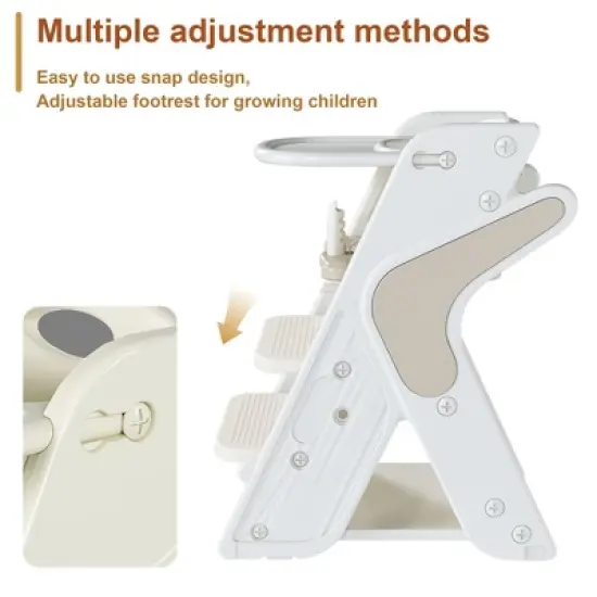 Angel Sar 3-in-1 Adjustable Height Toddler Tower & High Chair, Multi Functional Learning Tower with 5-Point Harness for Kitchen, Dining, and Play image {3}