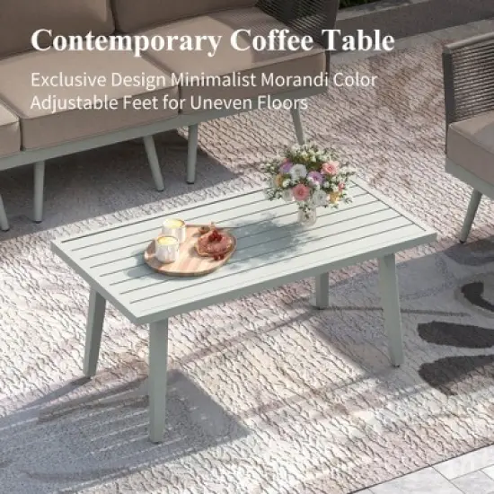 Captiva Designs Outdoor Patio Rope Rattan Furniture Conversation Sets with Coffee Table image {6}