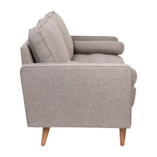 Flash Furniture Hudson Mid-Century Modern Sofa with Tufted Upholstery & Solid Wood Legs image {9}