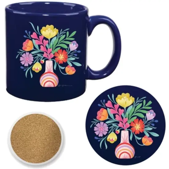 Courtside Market Bold Bouquet 20 oz Mug & Ceramic Coaster Set image {1}