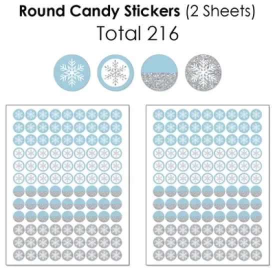 Big Dot of Happiness Winter Wonderland - Snowflake Holiday Party and Winter Wedding Candy Favor Sticker Kit - 304 Pieces image {3}