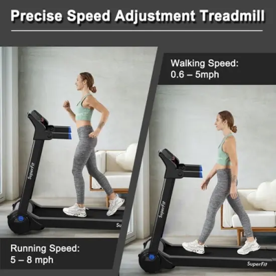 SuperFit 3HP Folding Electric Treadmill Running Machine w/  Speaker Red\Blue\Silver\Purple image {1}