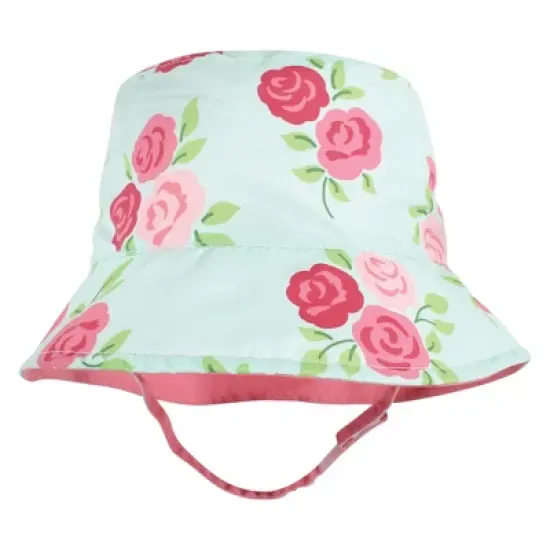 Hudson Baby Infant Girl Sun Protection Hat, Mint Floral Leopard image {3}