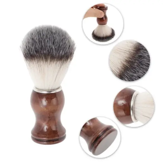 Unique Bargains Durable Shaving Brush 4.25"x1.38" Brown 1 Pc image {2}