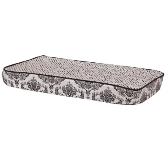 Bacati - Classic Damask White/Black Pin Dots changing Pad Cover image {9}