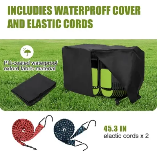 Folding Chair Rack on Wheels,Heavy Duty Metal Folding Chair Storage Cart Dolly, Holds Up to 42 Chairs or 6 Tables, 265 Lbs Capacity, Black image {3}