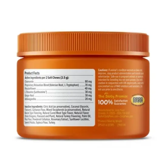 Zesty Paws Calming Bites Turkey Flavor Dog Vitamin and Supplements - 90ct image {2}