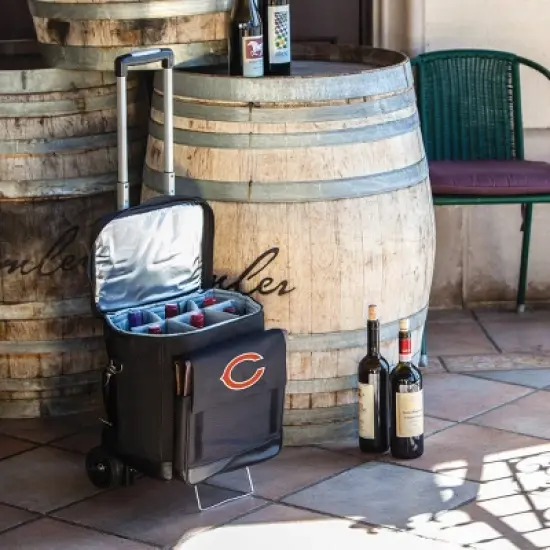 NFL Chicago Bears Cellar Six Bottle Wine Carrier and Cooler Tote with Trolley image {3}