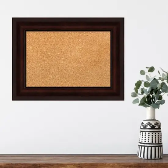 Amanti Art Coffee Bean Brown Framed Corkboard, Natural Cork image {4}