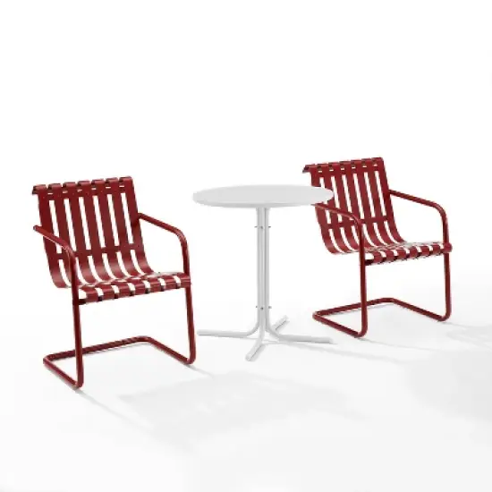 Gracie 3pc Outdoor Metal Bistro Set with Table & 2 Armchairs - Crosley image {7}