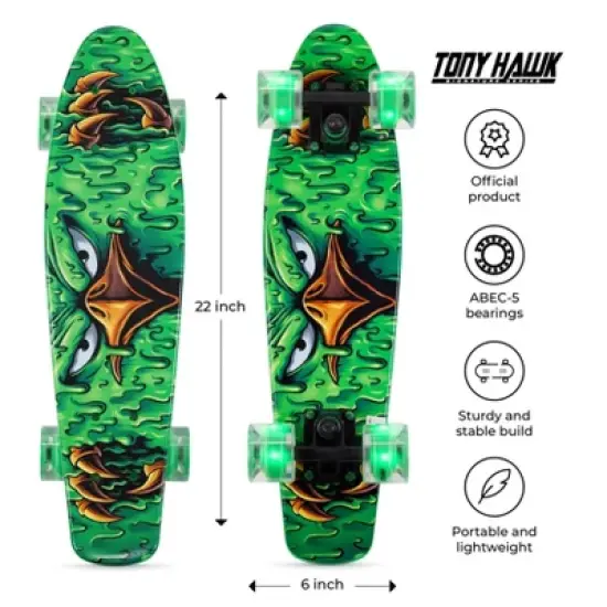 Tony Hawk 22" Cruiser Skateboard for Beginner and Professional Skaters image {4}