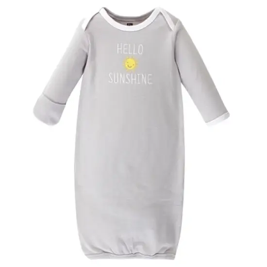 Hudson Baby Infant Cotton Long-Sleeve Gowns 4pk, Star And Moon, 0-6 Months image {4}