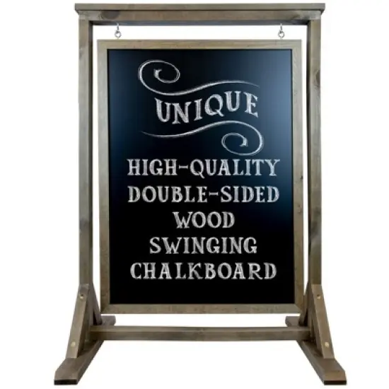 Excello Global Products Black Handcrafted Chalkboard Sign: Sidewalk Sign Message Board with Double Sided Display image {7}