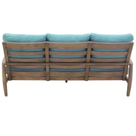 Courtyard Casual Avalon FSC Teak 4 pc Sofa Seating Group  Includes:  One Sofa, Two Club Chairs and One Coffee Table image {8}