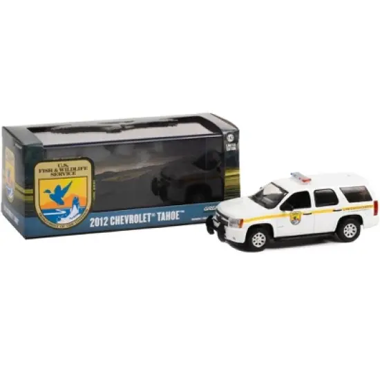 2012 Chevrolet Tahoe White w/Yellow Stripes "U.S. Fish & Wildlife Service Law Enforcement" 1/43 Diecast Model Car by Greenlight image {2}