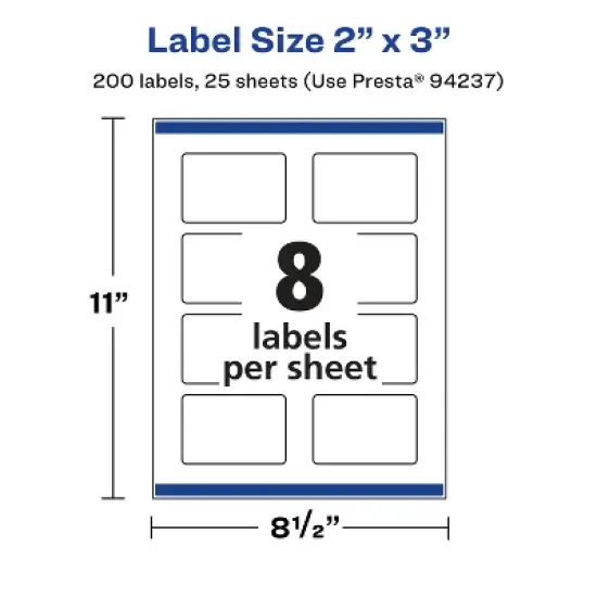 Avery Matte Clear Labels,  2" x 3" Rectangle image {4}
