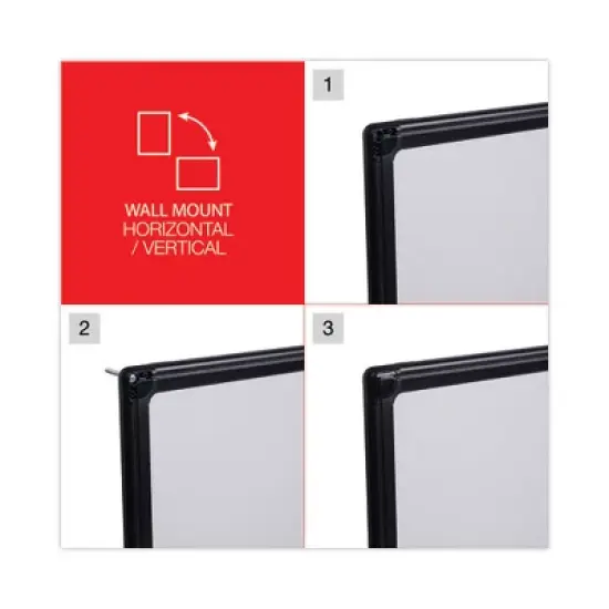 Universal Design Series Deluxe Dry Erase Board, 24 x 18, White Surface, Black Anodized Aluminum Frame image {4}