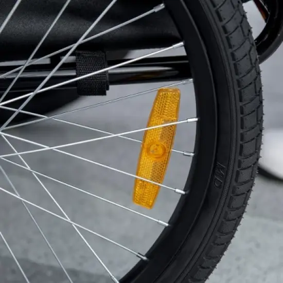 Aosom Dog Bike Trailer, Pet Bike Wagon with Hitch Coupler, Quick Release Wheels, Reflectors, Flag, Pet Travel Carrier for Medium Dogs image {5}