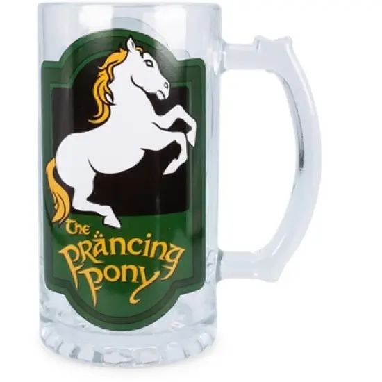 Silver Buffalo The Lord of the Rings Prancing Pony Glass Stein Mug | Holds 16 Ounces image {6}