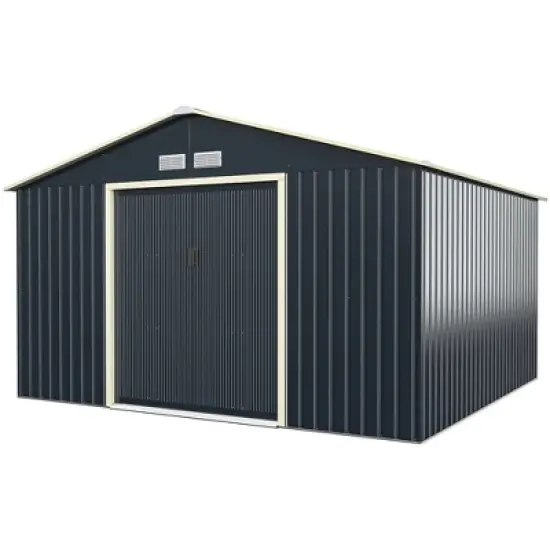 Costway Outdoor Tool Storage Shed Large Utility Storage House w/ Sliding Door image {11}
