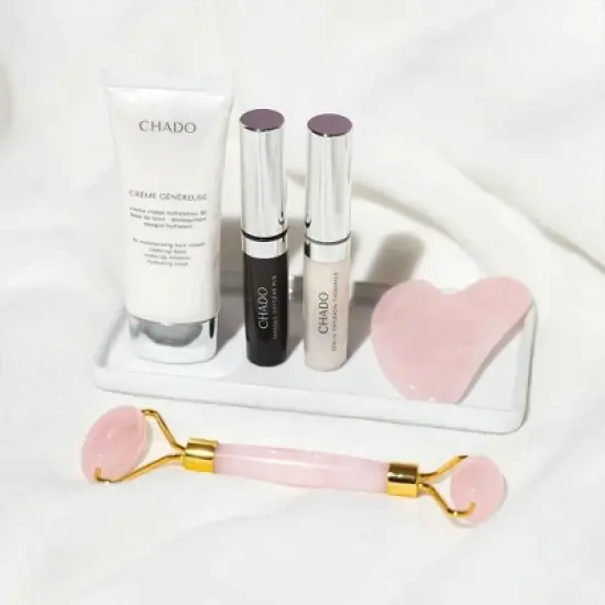 CHADO Kit Roller & Gua Sha Set - Quartz Rose image {2}