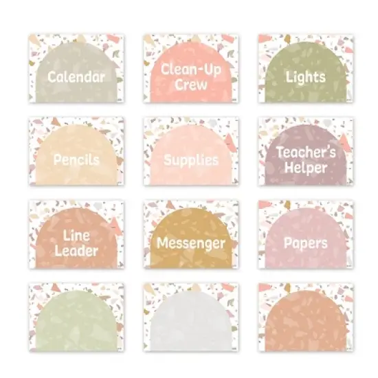 Teacher Created Resources&reg; Terrazzo Tones Classroom Jobs Mini Bulletin Board Set, 59 Pieces image {3}