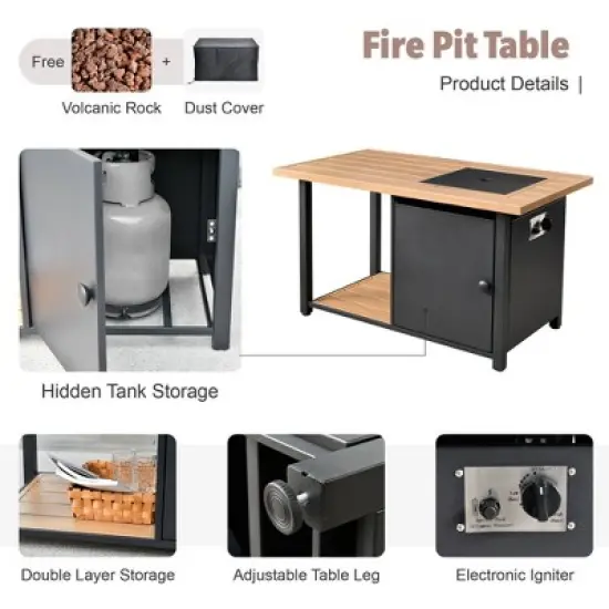 Tenaya 10pc Wicker Outdoor Patio Furniture Set Conversation Sofa with a Storage Fire Pit and Cushions image {14}