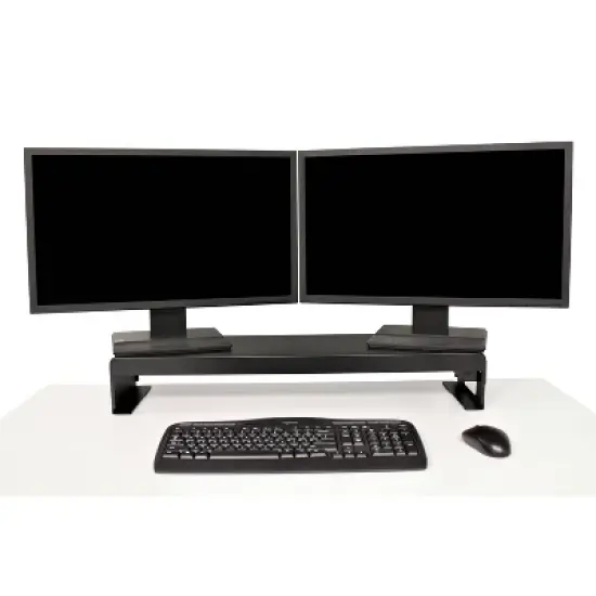 Double Articulated Dual Monitor Desk Mount with Power Black - Rocelco image {2}