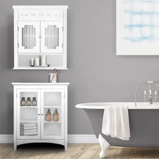 Lisbon Wall Cabinet White - Elegant Home Fashions image {3}