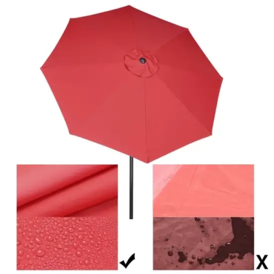 Yescom 9Ft UV50+ Aluminum Outdoor Table Patio Umbrella with Crank Tilt Sunshade Red image {4}