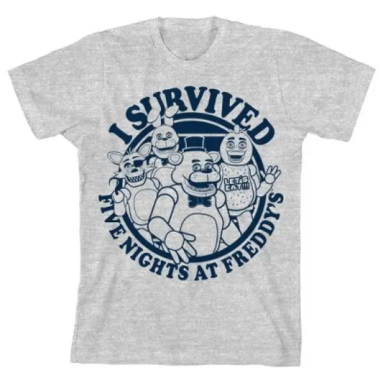 Five Nights at Freddy's I Survived Boy's Heather Grey T-shirt image {2}
