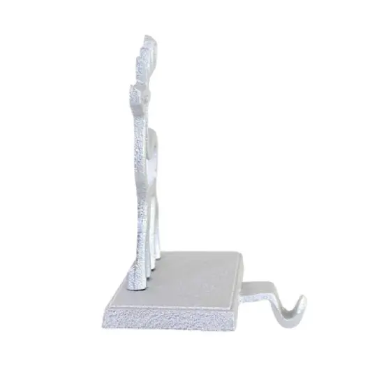 Christmas 6.5 Inch Cast Iron Silver Stocking Holder Stocking Holder , Mantle Silver (1PC) image {2}