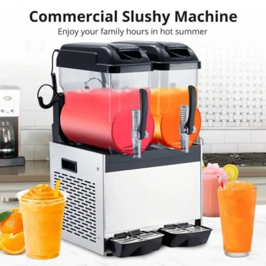 Commercial Grade Dual-Tank Slushy Machine &ndash; 12L&times;2 Capacity, 700W High-Power Frozen Drink Maker with Quick Freeze & Auto-Clean image {5}