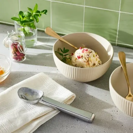 Ice Cream Scoop Silver - Figmint&trade;: Zinc Alloy, Dishwasher-Safe, 7.6" Length, 5.05" Handle, Figmint Kitchen Tool image {1}