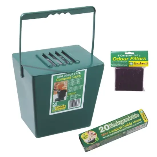 Mini Compost Caddy with Replacement Filters & Biodegradable Bags &ndash; Odor-Controlled Kitchen Compost Bin image {7}