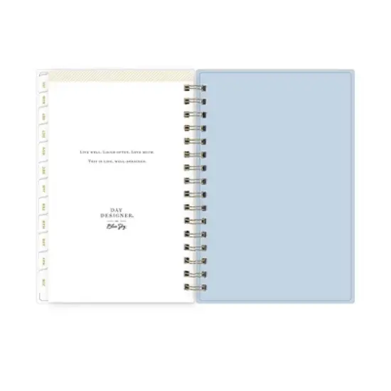 Day Designer 5"x8" 2025-2026 Daily/Monthly Wirebound Planner Printed Springtime Blue image {12}