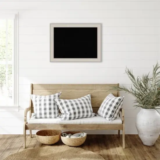 Amanti Art 32"x24" Cottage Wood Frame Black Cork Board White/Silver - : Wall Mounted Bulletin Board, Custom Framed, Home Organization image {4}