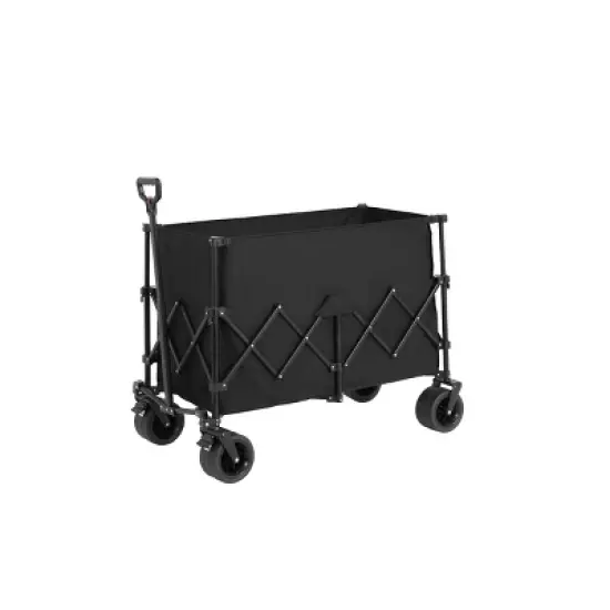 YONWAY Collapsible Wagon 220lbs with Big Wheels,Heavy Duty 300L Folding Utility Garden Cart with Big All-Terrain Beach Wheels & Drink Holders image {11}