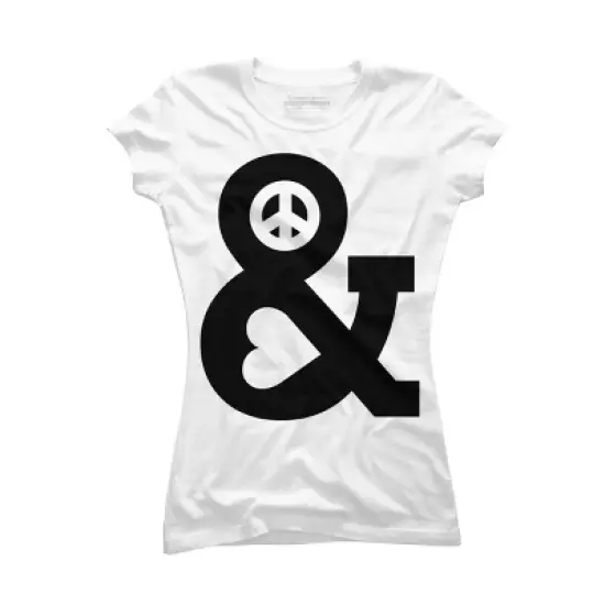Junior's Design By Humans Peace and Love By radiomode T-Shirt image {3}