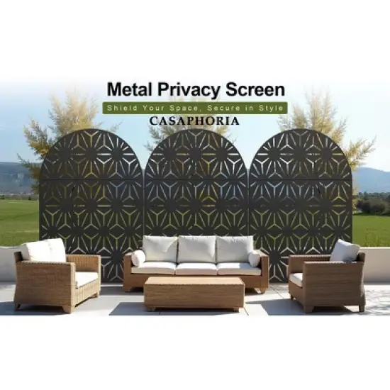 Lirago Outdoor Privacy Fence Panels 72 in Galvanized Metal image {2}