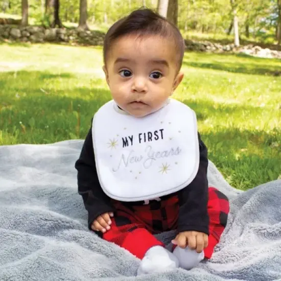 Hudson Baby Infant Cotton Terry Drooler Bibs with Fiber Filling 10pk, Neutral Holiday image {5}