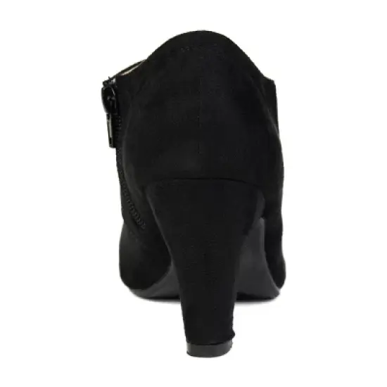 Journee Collection Womens Leona Inside Zip Block Heel Booties image {2}