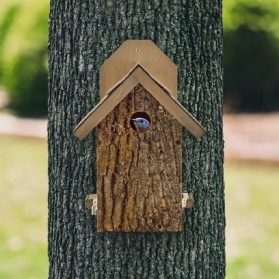 Uncle Dunkels Ultimate Bluebird House; Rustic Handmade Small Bird Nesting Box image {3}