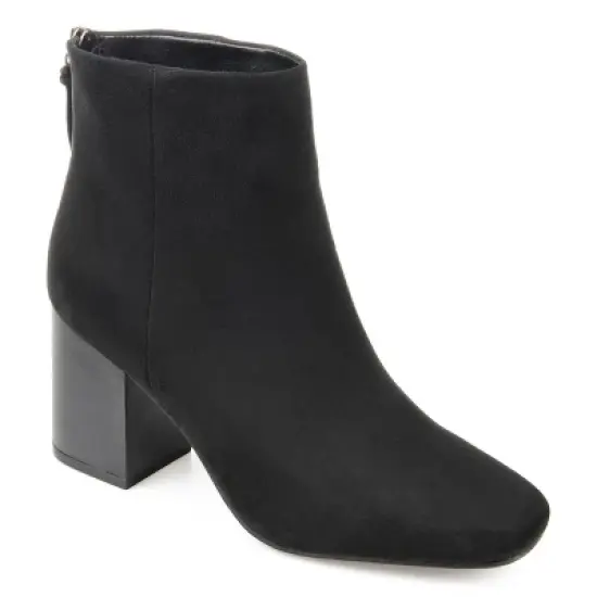 Journee Collection Womens Audrina Tru Comfort Foam Back Heel Zip Stacked Heel Booties image {9}