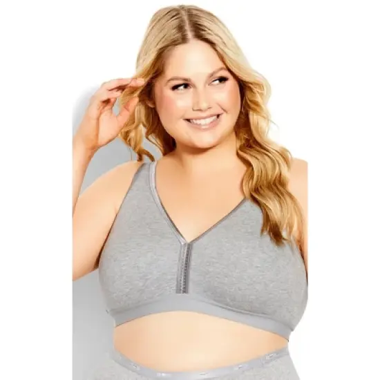 Women's Plus Size Fashion Cotton Bra - gray marle | AVENUE image {4}