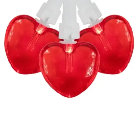 Northlight 20-Count Red LED Mini Hearts Valentine's Day Lights - 4.75ft, White Wire image {3}