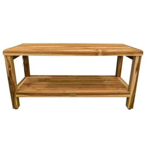 EcoDecors&reg; Eleganto&reg; 36" Teak Wood Shower Bench with Shelf in EarthyTeak&reg; Finish image {8}