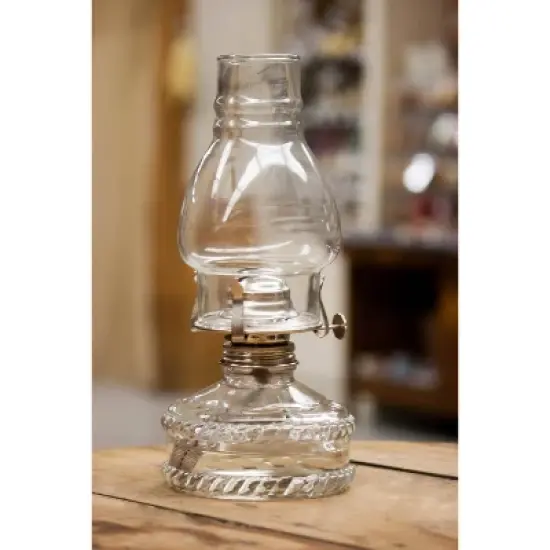 Lehman's Clear Glass Oil Lamp, with #2 Burner and 7/8 inch Wick for Accent Lighting or Centerpiece Table Decor image {1}